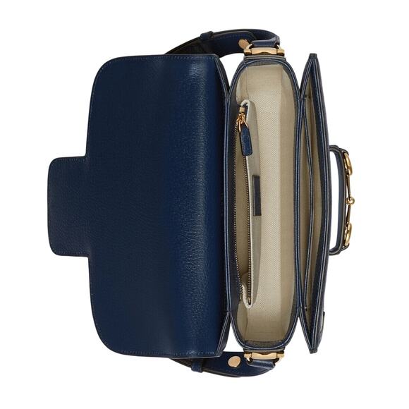 Gucci GG Raffia Calfskin Monogram Horsebit 1955 Mystic White Blue Agata NWT - Picture 7 of 11